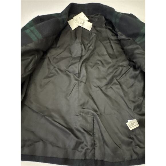 NEW GAP Wool Blend Green Navy Tartan Plaid Academy Blazer Jacket Size 8 - Picture 7 of 12